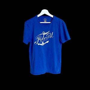 Ralph Lauren Polo Tshirt Sz Medium Electric Blue Anchor Sailing